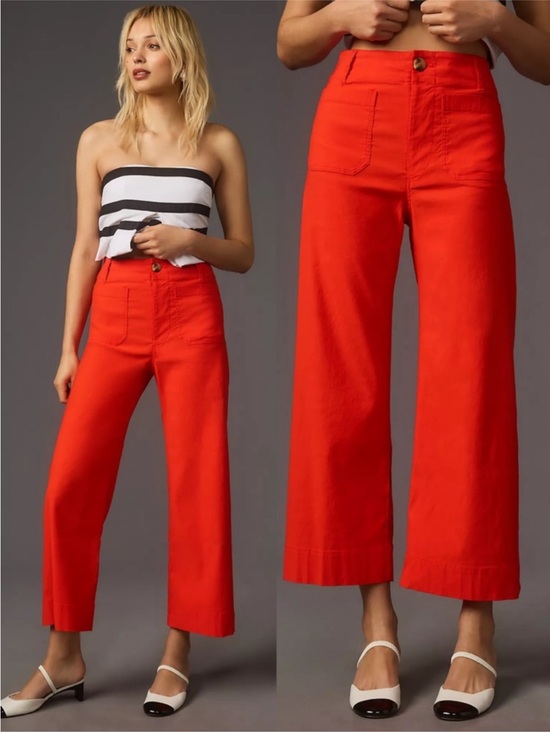 Maeve Pants - Maeve the Colette pants orange linen wide leg pants 29
